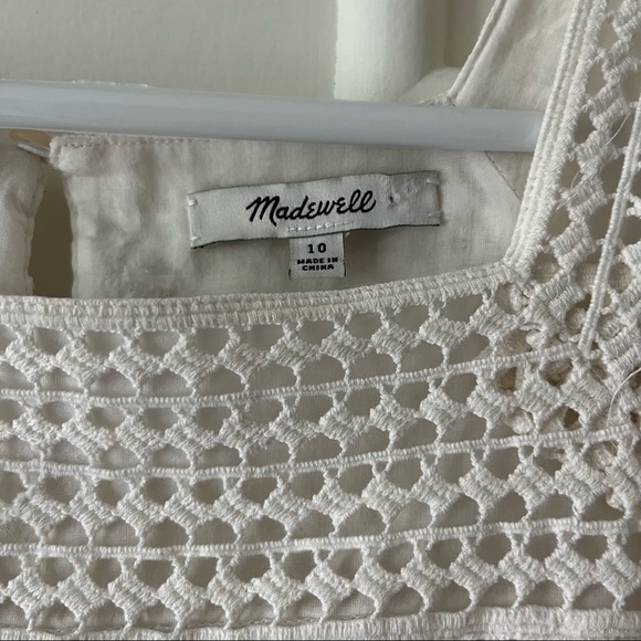 Madewell White Cotton Crochet Tassel Mini Dress - Picture 2 of 4